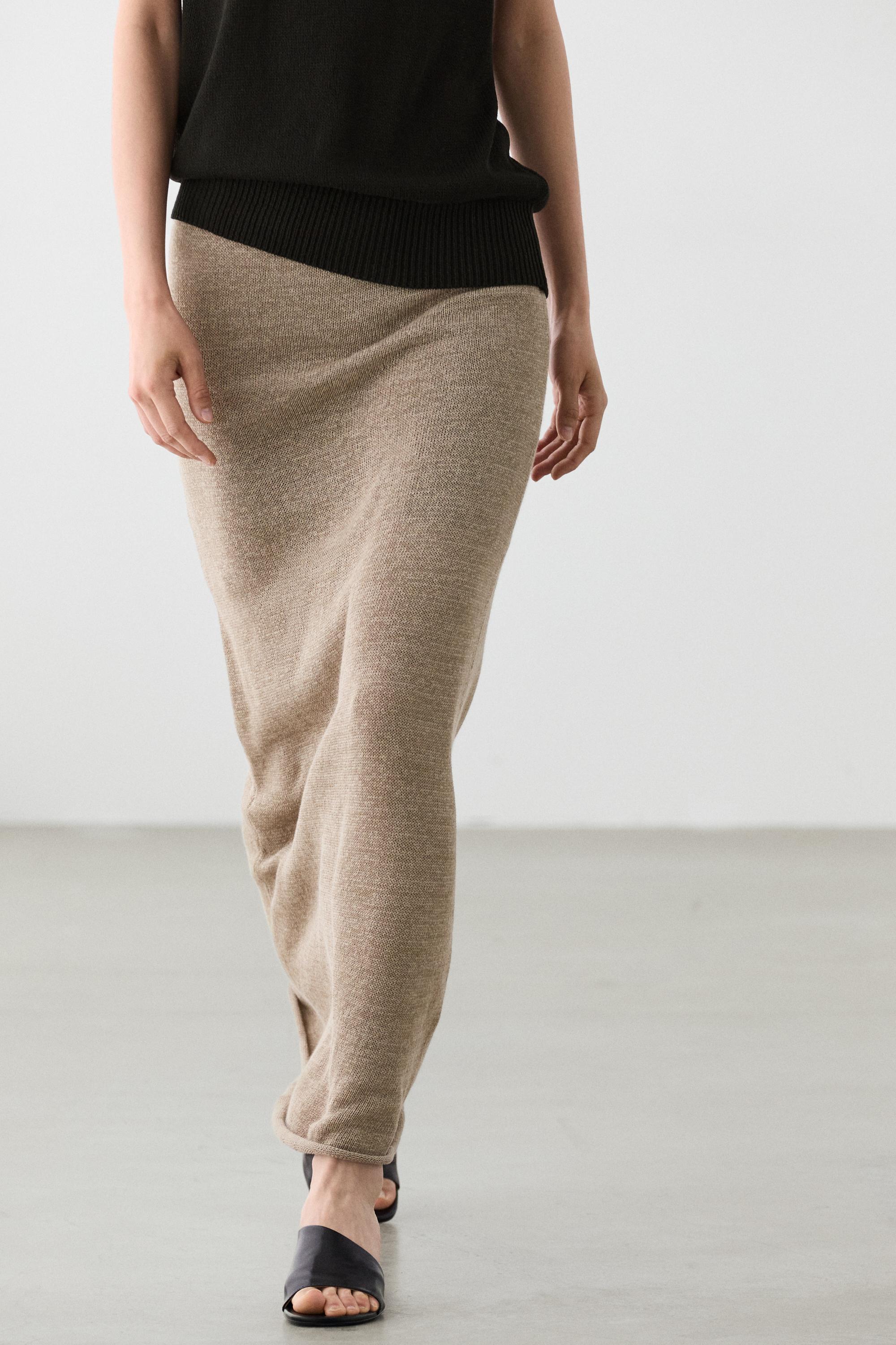 Jupe évasée en maille total look